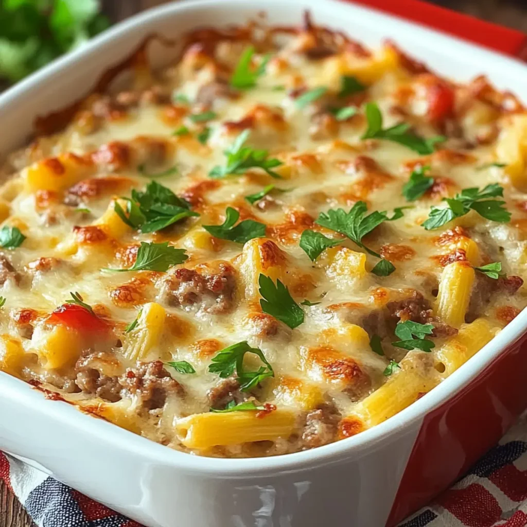 Cheesy Turkey Burger Casserole