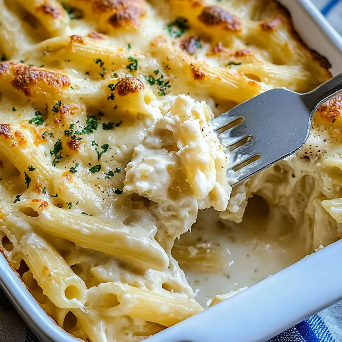 Creamy Garlic Parmesan Pasta Bake