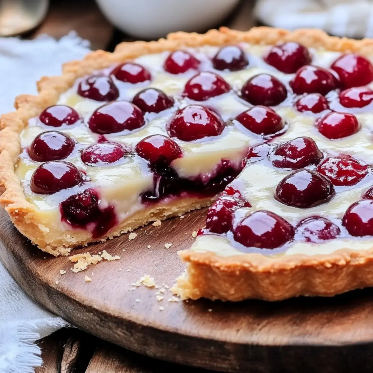Cherry Vanilla Shortbread Tart