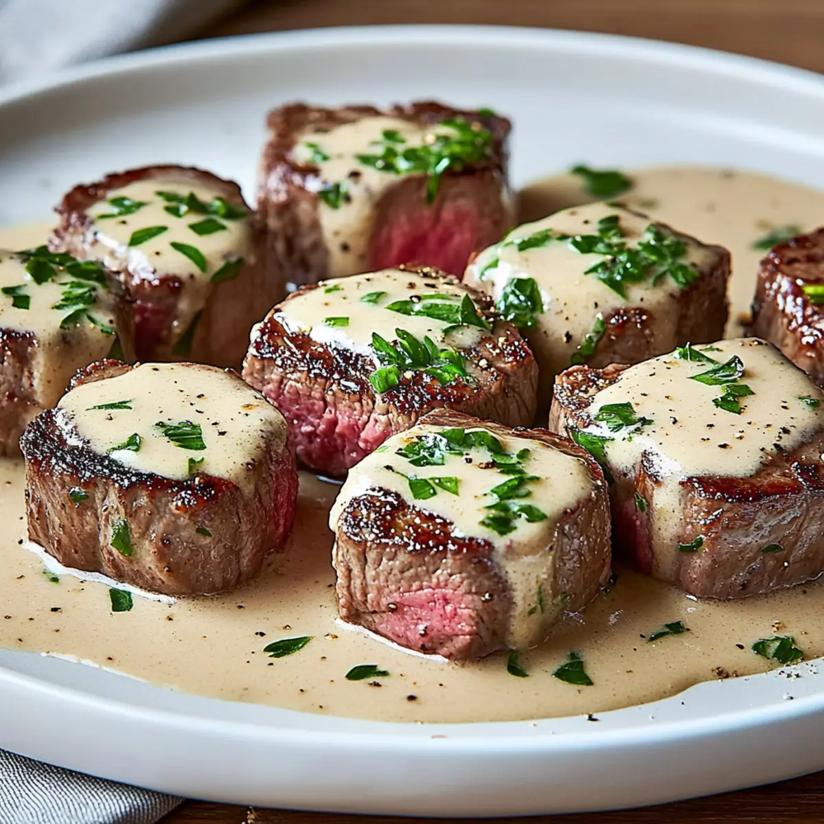 Garlic Butter Steak with Parmesan Cream Sauce