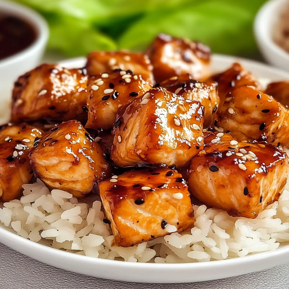 Crispy Honey Garlic Salmon Bites