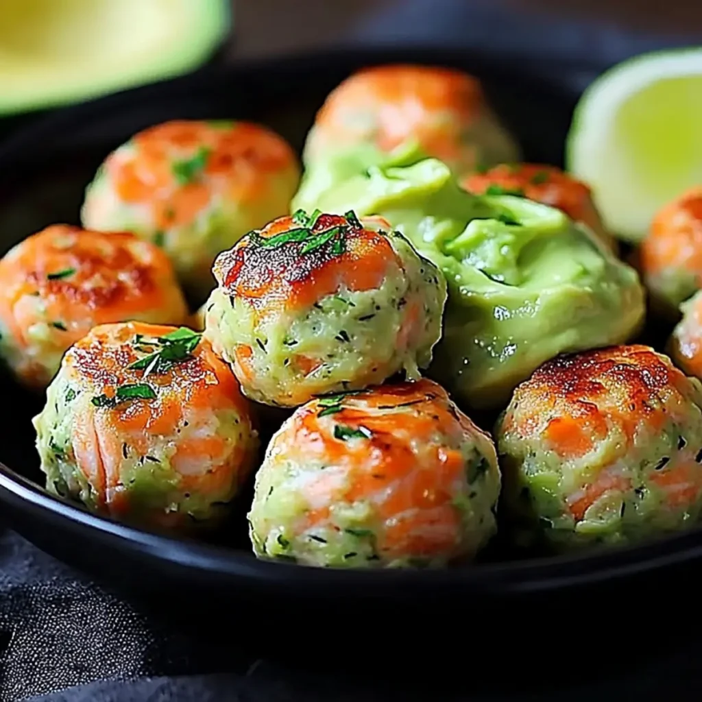 Salmon Balls with Avocado Sauce