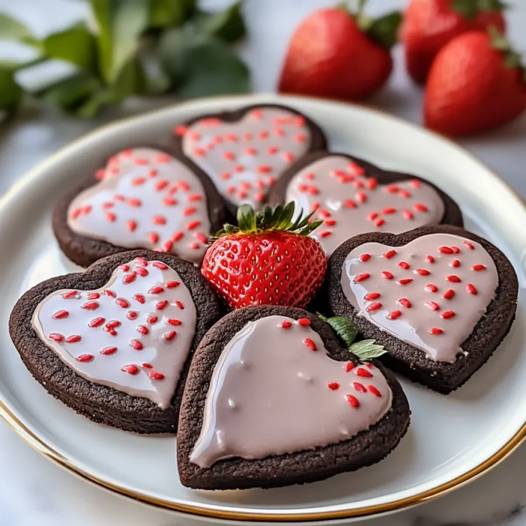 Chocolate Strawberry Cutout Cookies