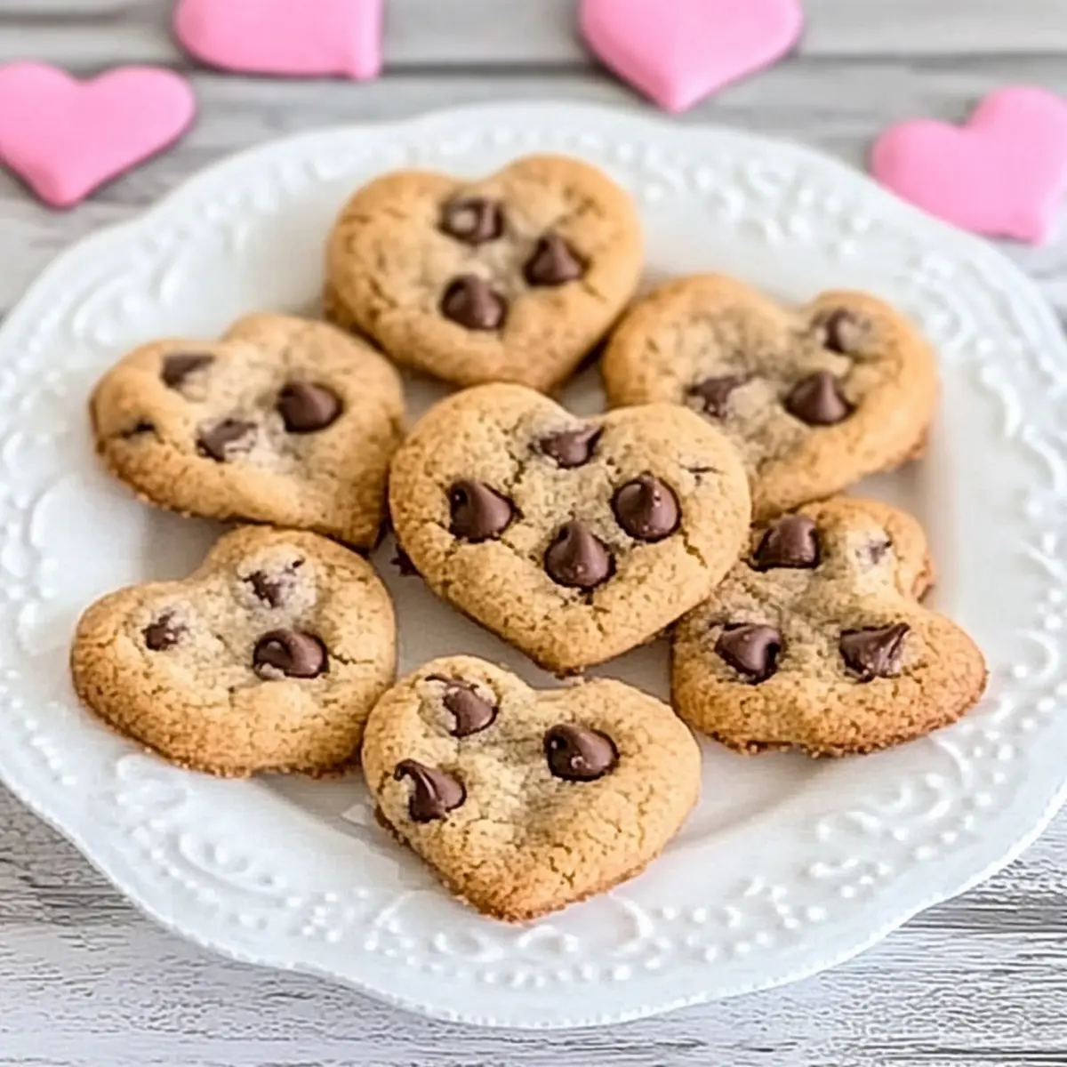 Heart Shaped Chocolate Chip Cookies