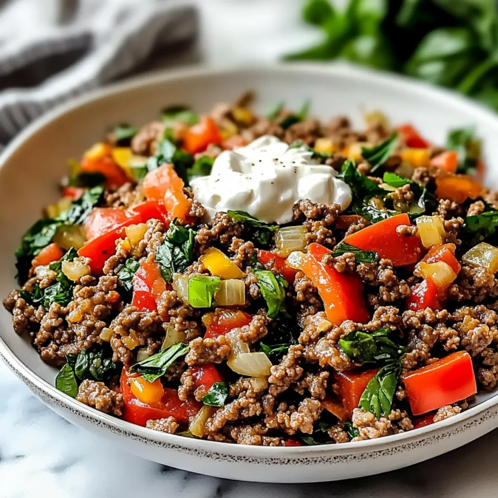 Mediterranean Ground Beef Stir Fry