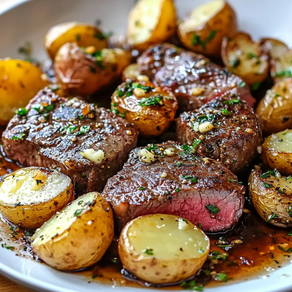 Sirloin Steak with Garlic Butter Potatoes