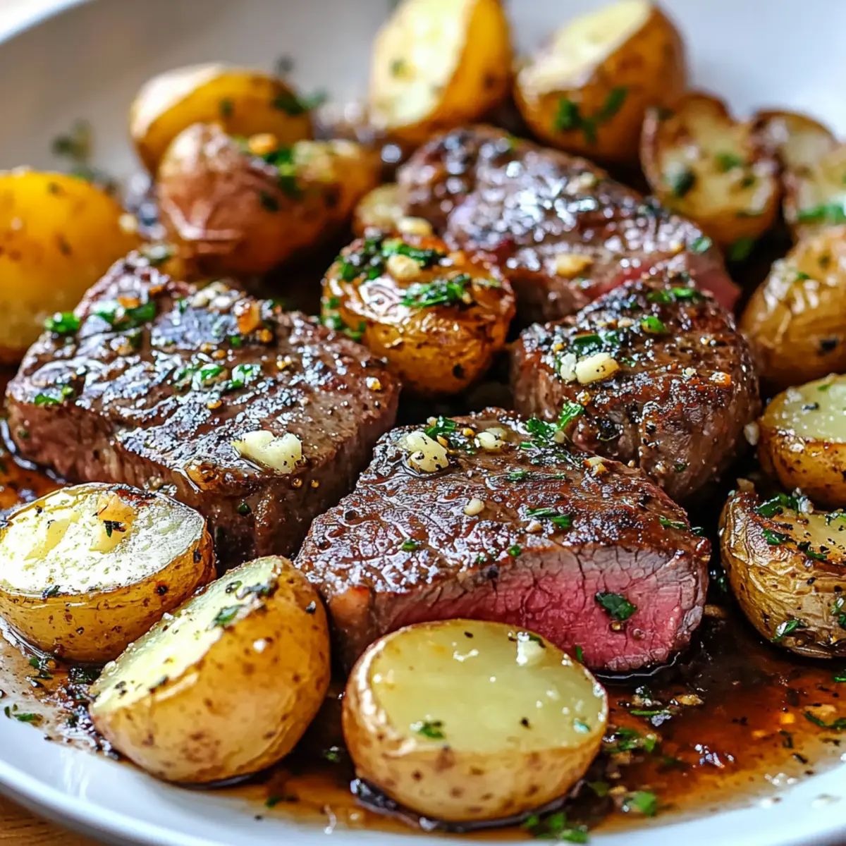 Sirloin Steak with Garlic Butter Potatoes